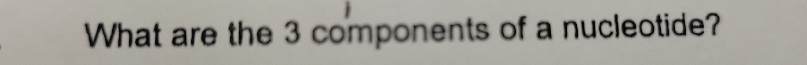 What are the 3 components of a nucleotide?