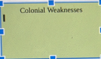 Colonial Weaknesses