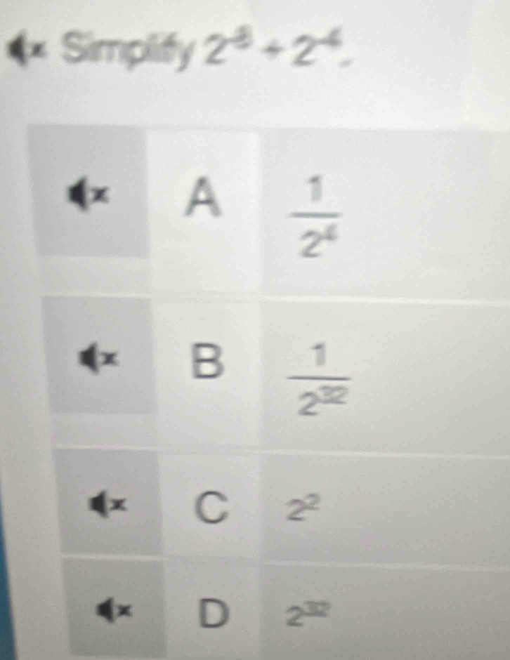 Simplify 2^8+2^(-4).