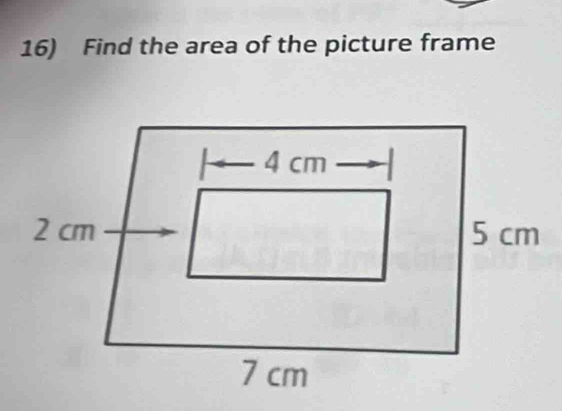 Find the area of the picture frame