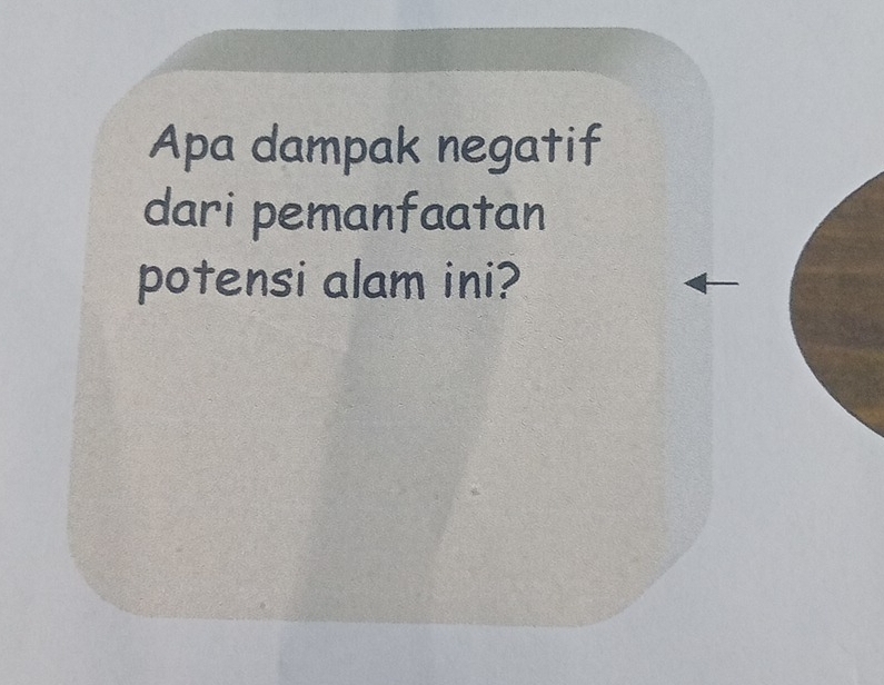 Apa dampak negatif 
dari pemanfaatan 
potensi alam ini?