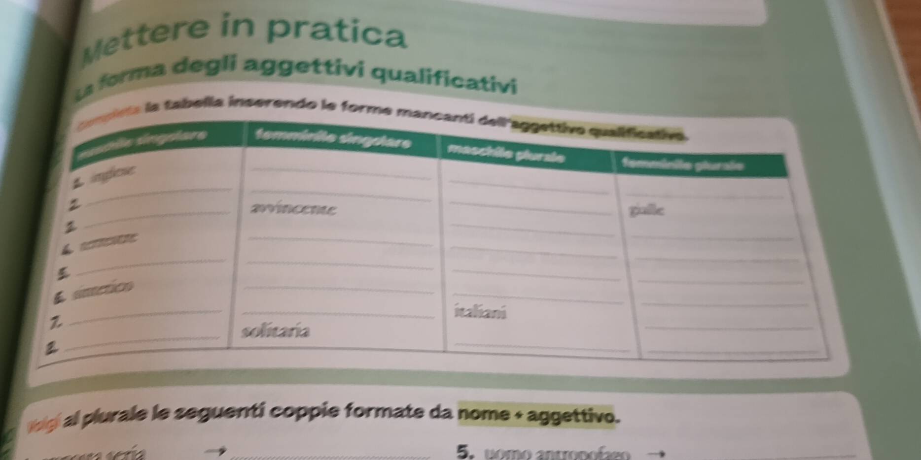 Risolto:Mettere in pratica La forma degli aggettivi qualificativi a ...