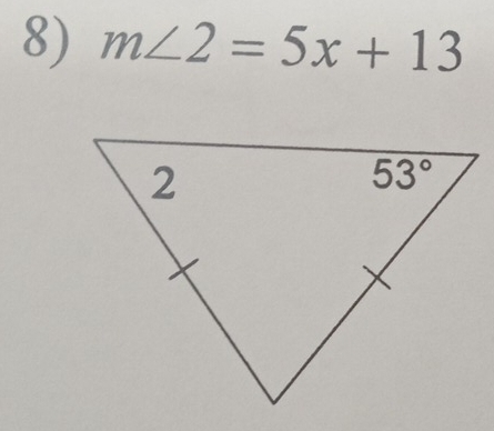 m∠ 2=5x+13