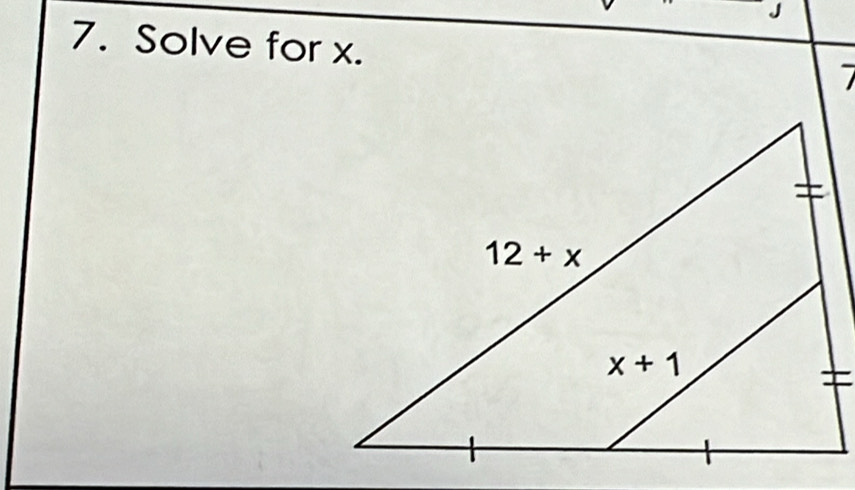 Solve for x.