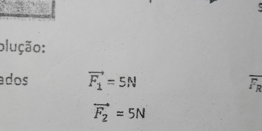 plução: 
ados
vector F_1=5N
R
vector F_2=5N