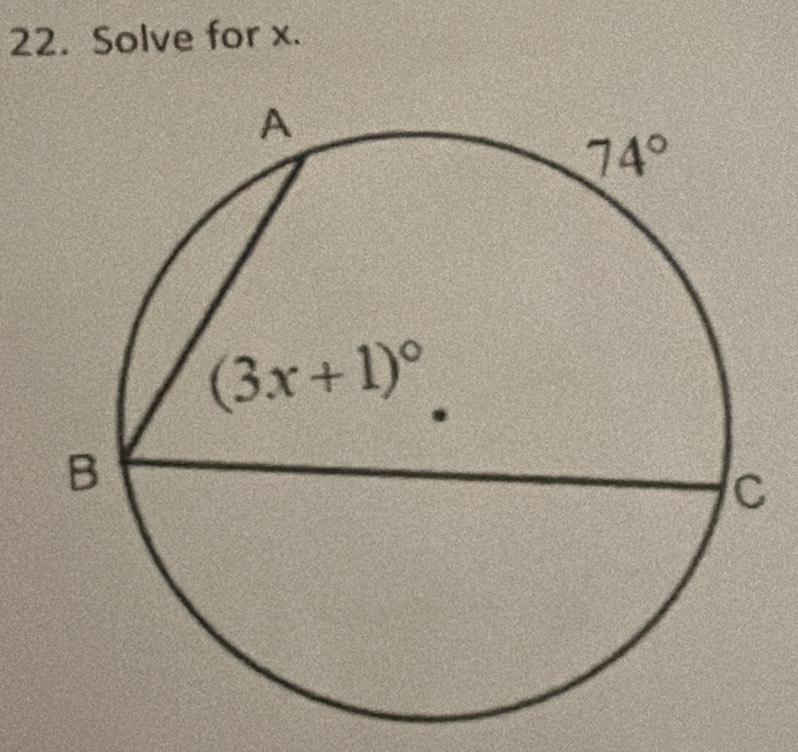 Solve for x.