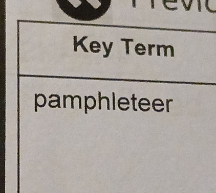 Key Term 
pamphleteer