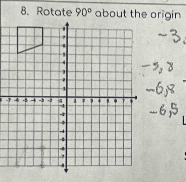 Rotate 90° about the origin 
-