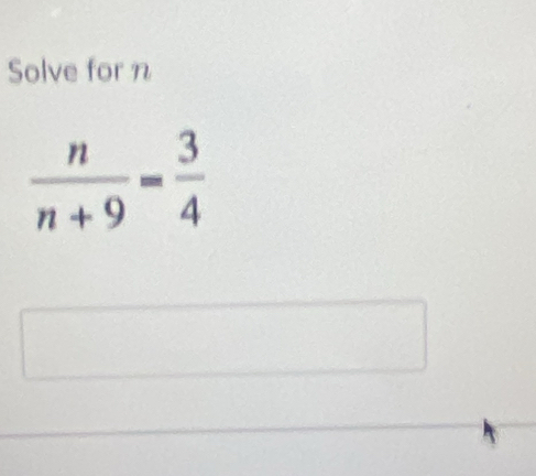 Solve for n