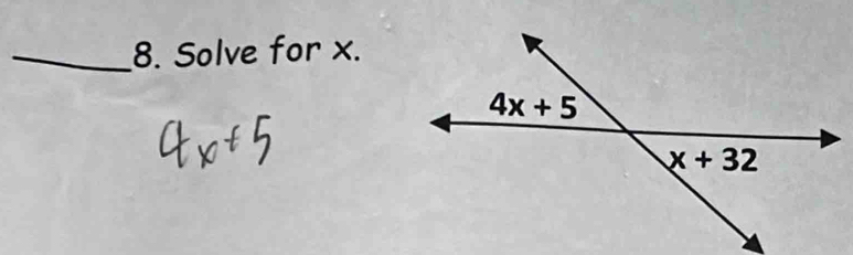 Solve for x.