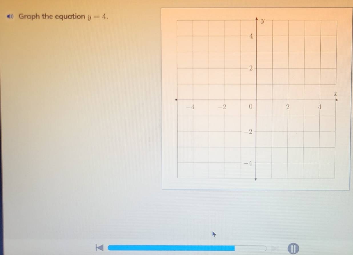 Graph the equation y=4.