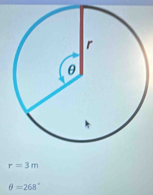 r=3m
θ =268°