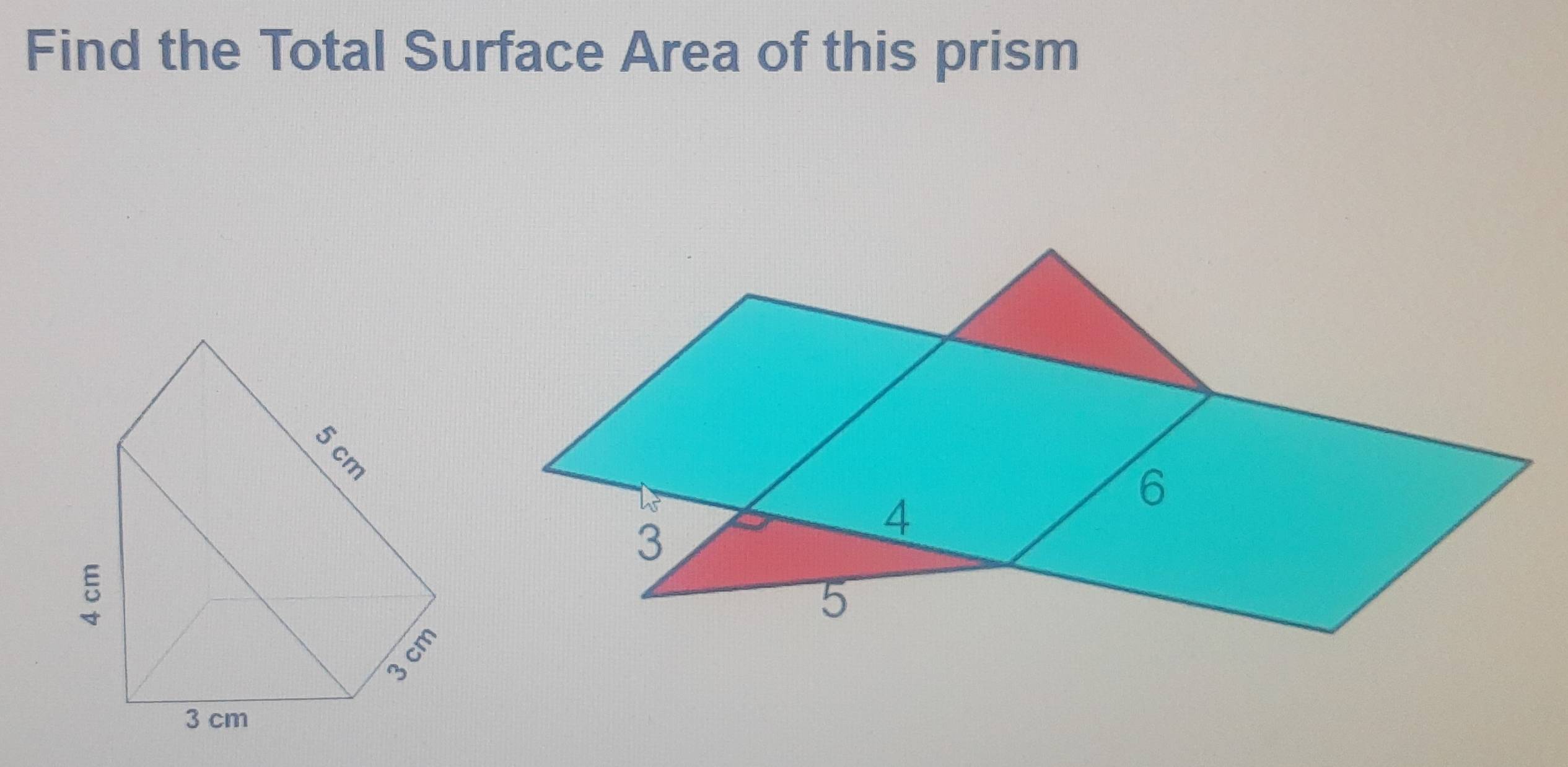 Find the Total Surface Area of this prism