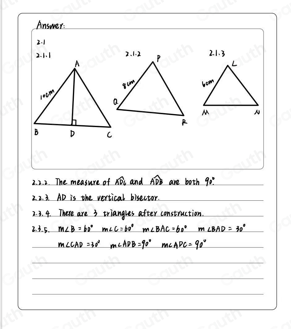 Solved: 2,1 Construct three independent Equilateral triangles as ...