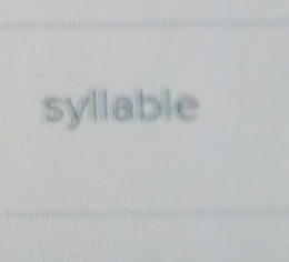 syllable