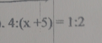 4:(x+5)=1:2