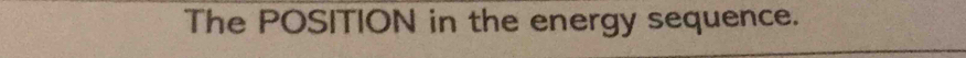 The POSITION in the energy sequence.