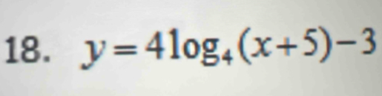 y=4log _4(x+5)-3