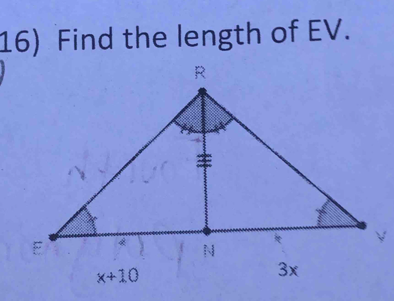 Find the length of EV.