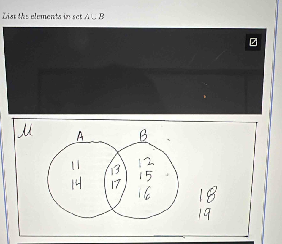 List the elements in set A∪ B