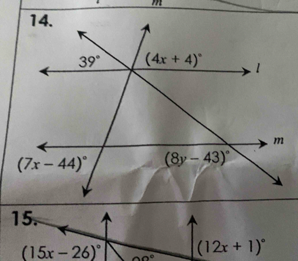 (15x-26)^circ  20° (12x+1)^circ 