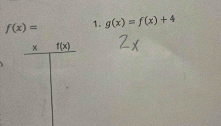 f(x)=
1. g(x)=f(x)+4