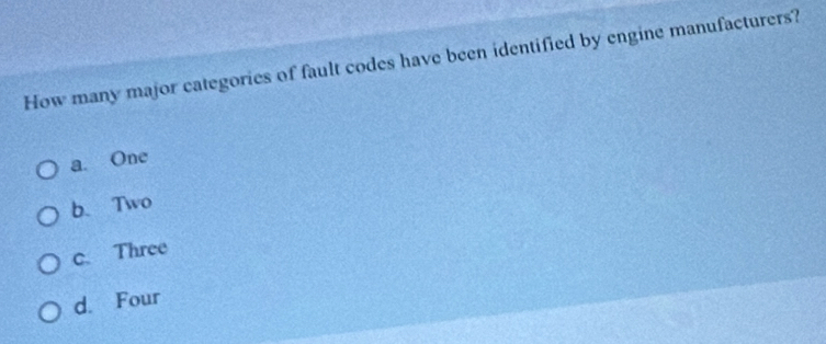 Solved: How many major categories of fault codes have been identified ...