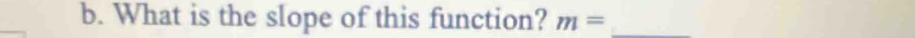 What is the slope of this function? m= _