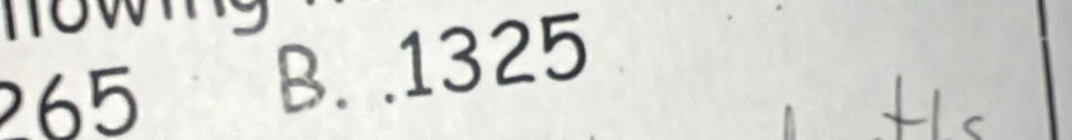 265
B. . 1325