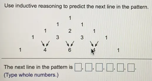 Solved: Use inductive reasoning to predict the next line in the pattern ...