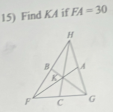 Find KA if FA=30