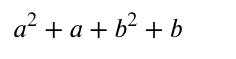 a^2+a+b^2+b