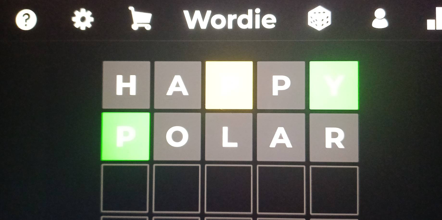 ? Wordie
H A
P
Y
L A R