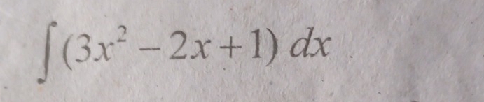 ∈t (3x^2-2x+1)dx