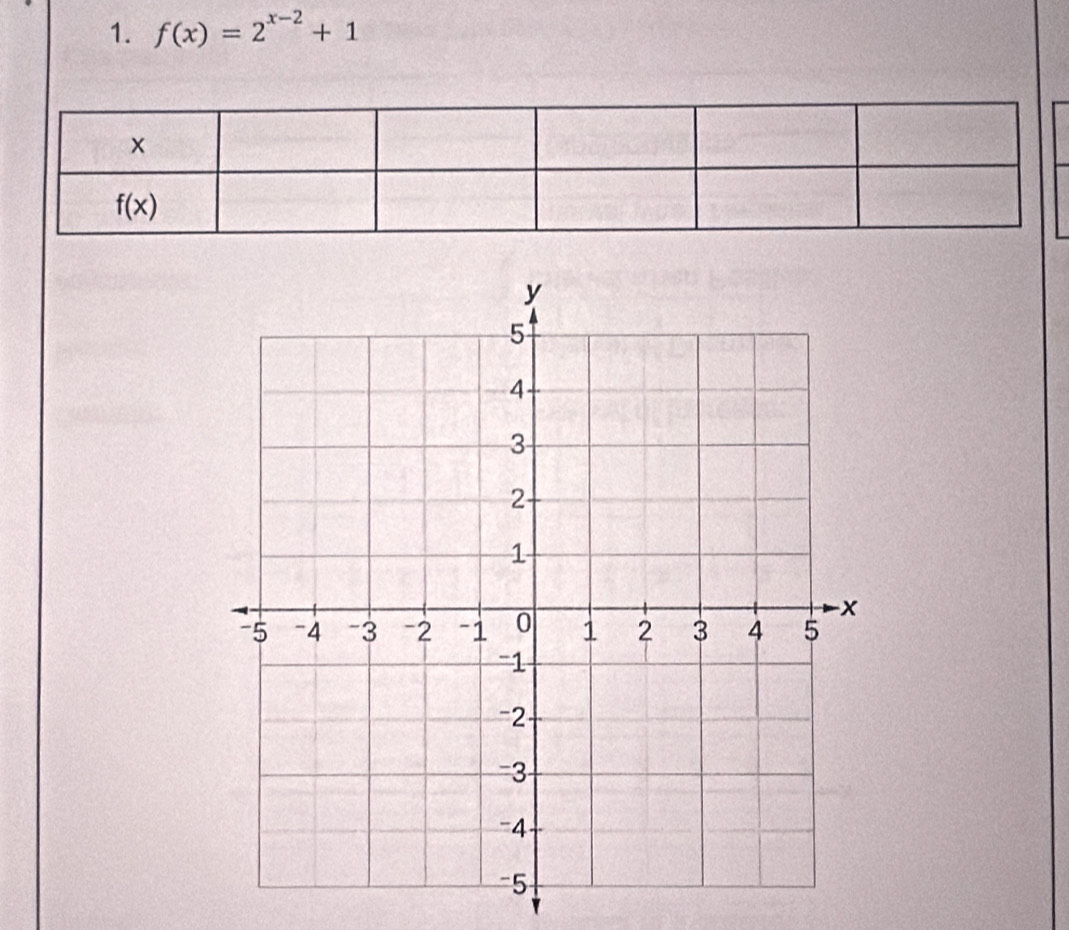 f(x)=2^(x-2)+1