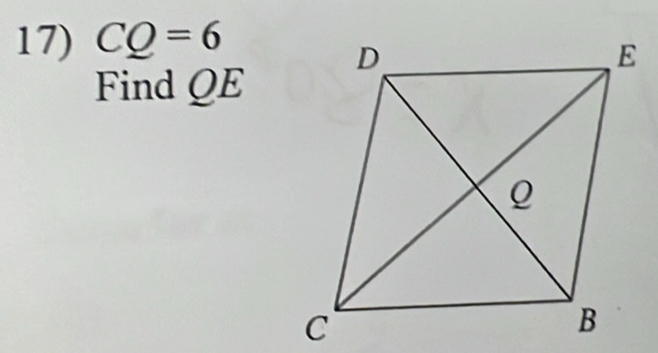 CQ=6
Find QE