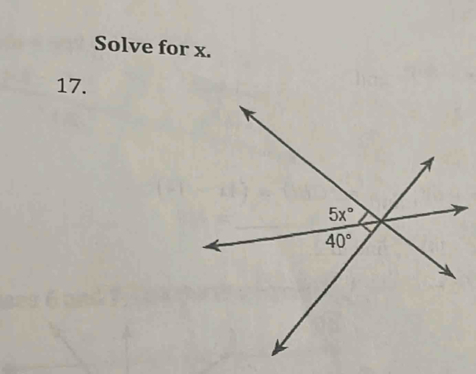 Solve for x.
17.