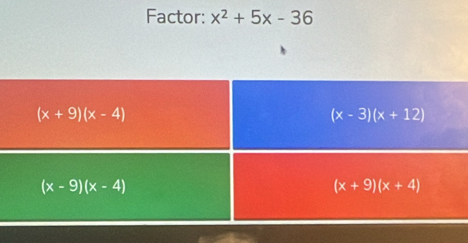 Factor: x^2+5x-36