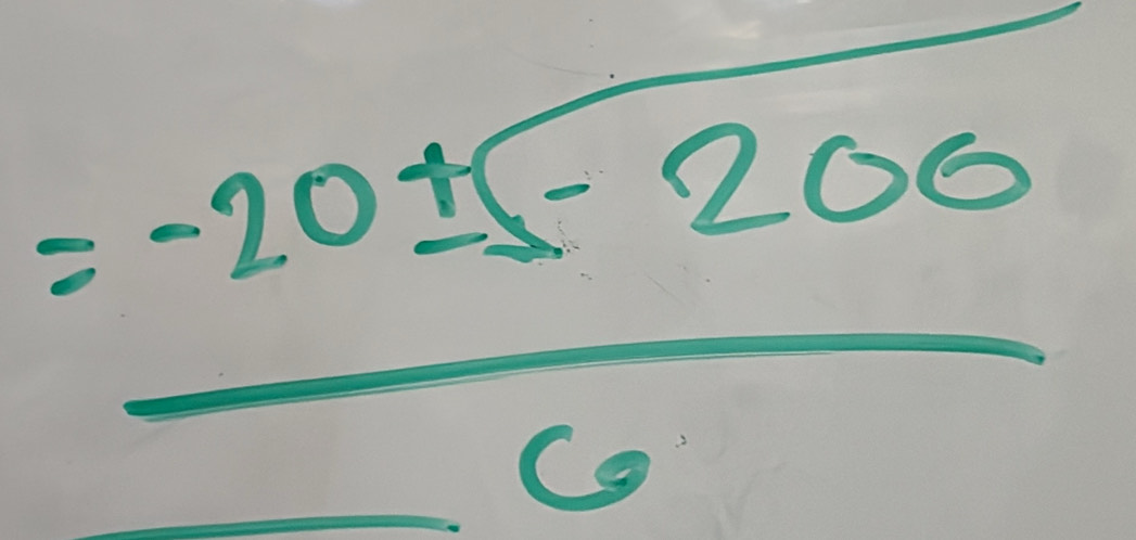 = (-20± sqrt(-200))/6 
-frac 1/2