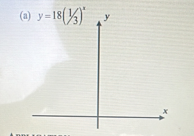 y=18(^1/_3)^x y
x