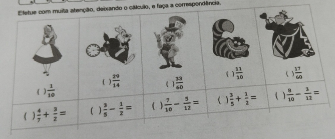 culo, e faça a correspondência.