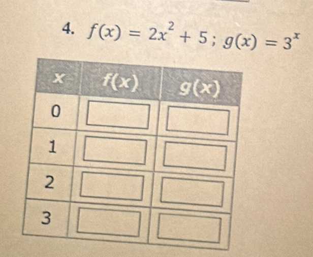 f(x)=2x^2+5;g(x)=3^x