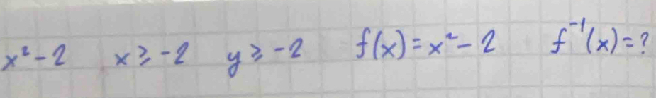 x^2-2 x≥slant -2 y≥slant -2 f(x)=x^2-2 f^(-1)(x)= ?