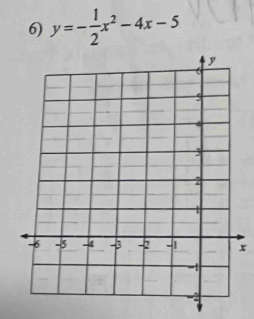 y=- 1/2 x^2-4x-5
x