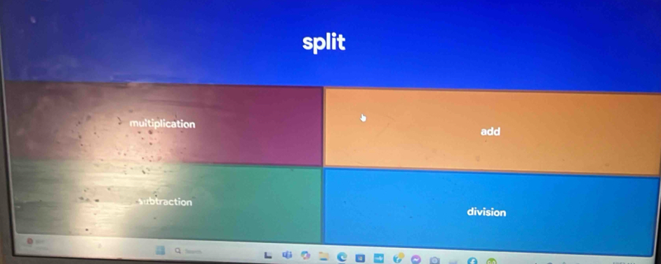 split
multiplication
add
subtraction division