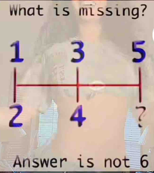 What is missing? 
Answer is not 6