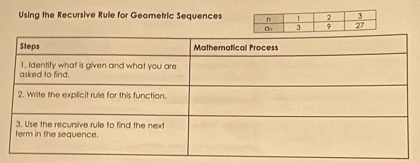 Using the Recursive Rule for Geometric Sequences