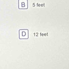 B 5 feet
D 12 feet