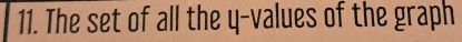 The set of all the y -values of the graph