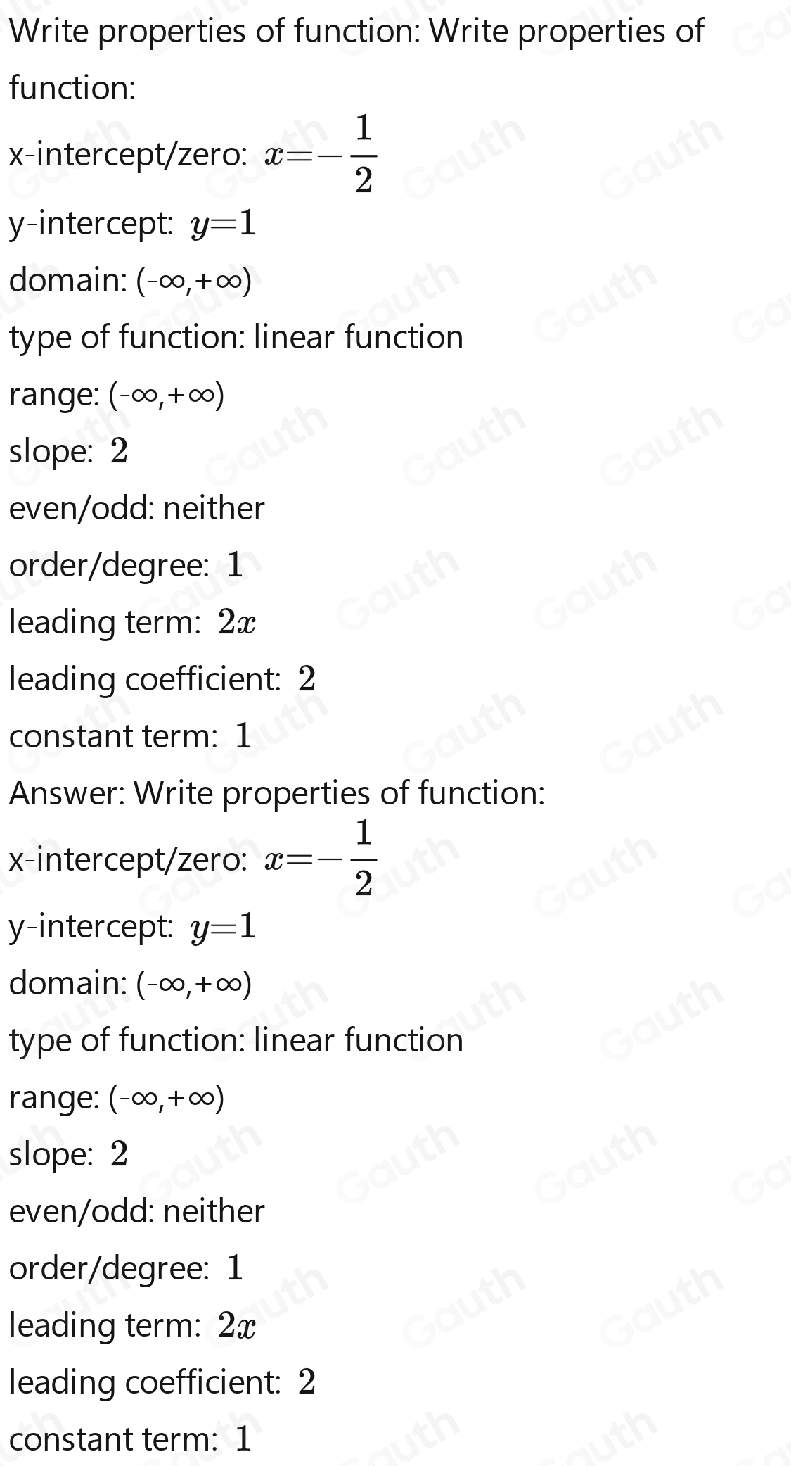 Solved find the inverce of f x 2x 1 calculus 